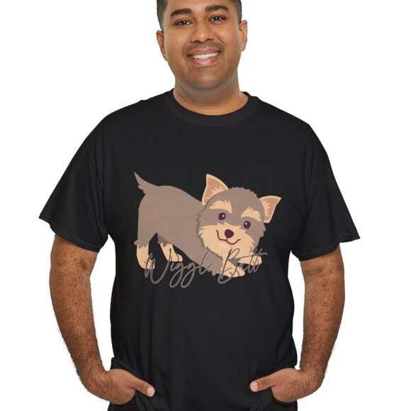 Yorkie Wiggle Butt Unisex Tee, Dog Lover Gift Shirt, Pet Owner Apparel, Animal - Picture 3 of 5